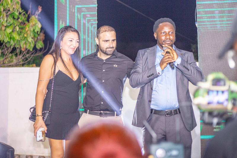 Abdoulaye Traore, Richard Bouclaous with his Wife Sana at WatsUp TV 10 years Anniversary